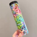 Bunte hochelastische Haargummis in einem klaren Kunststoffbehälter mit Texturdesign - Gelee-Farben Wellig 100 Stk. mit Dose