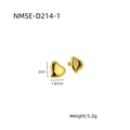 Polished 18K gold irregular heart stud earrings with 2cm size measurement details - Gold