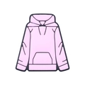 Perlina in silicone rosa a forma di felpa con cappuccio per catenelle e massaggiagengive - Stile Felpa / Rosa