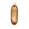 Oval champagne zircon pendant with gold plated copper frame and four claw setting - M601978-Champagne