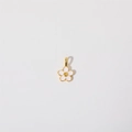 Exquisite white and gold flower pendant charm with a polished yellow center accent - Flower Pendant
