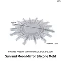 Sunburst resin mirror mold made of flexible silicone with 28.9cm diameter size - Sun Shape Mold / Translucent