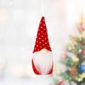 Red knitted Christmas gnome hanging ornament with long white beard for festive tree decoration - Style B / Red