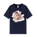 Dark blue Mother's Day T-shirt featuring a mother and baby illustration with floral print - XS / Navy Blue 317