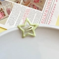 Star-shaped mint green metal hair clip for women featuring a minimalist cutout design - Light Yellow