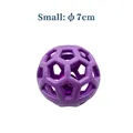 Small 7cm purple TPR rubber hollow pet ball toy with inner bell for dogs and cats - Small Light Purple with Bell