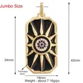 Octagon evil eye pendant with blue gemstone and sunburst rays in golden finish - Jumbo Sunburst Evil Eye / Gold Black