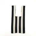 Chic knitted tote bag with bold vertical black and white stripes for summer - Black & White Stripes