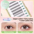 LMLTOP fishtail false eyelashes set with 9mm 10mm 11mm segments and lower lashes - A-type Fish Tail Fairy SY913-B