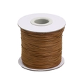 Brown 0.5mm waxed cord on white spool for DIY jewelry making and beaded necklaces - 0.5mm/10 Meters / Brown