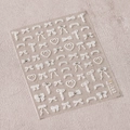 5D embossed nail stickers featuring white bows, hearts and rhinestones, model TL-163 - White Weaving Rhinestone Bow Style (TL-163)