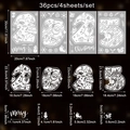 Detaillierte Größenangaben für 36-teiliges Weihnachts-Fenstersticker-Set mit 2025 Motiven - 20x30cm*4 Blatt / Weiß (Y10791S_T Statischer Aufkleber)