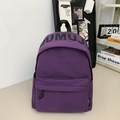 Deep purple stylish student backpack featuring bold MUMUJ lettering and large capacity - Large / Purple