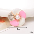 Makroaufnahme einer 4cm rosa Sonnenblume mit Perlen und Strasssteinen, Gewicht 16g - D453 Blume Weiß & Rosa