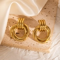 Gold Interlaced Hoop Knot Earrings JJE0231