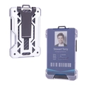 RFID-Kartenetui aus Carbon und Metall mit Geldklammer und transparentem Sichtfenster - Silber