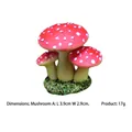 Miniature resin red mushroom cluster figurine with grass base for garden decor, 3.9cm size - Classic Red Spotted Mushroom Style A