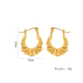 Minimalist gold U-shape earrings with textured finish measuring 23mm by 18mm - 1173 Gold (Ribbed Croissant)