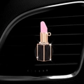 Lipstick-shaped car air vent aromatherapy clip with pink finish and sparkling rhinestones - Pink Lipstick