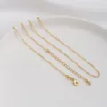 Delicate 14K gold plated thin O-chain necklace with lobster clasp and drop extender - Flat Cable Chain / 14K Gold