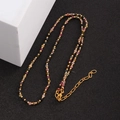 Short beaded necklace with colorful faceted natural stones and gold metal spacers - 3MM Diameter / Mixed Tourmaline