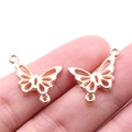 Gouden vlinder hangers van legering met hol ontwerp voor DIY sieraden maken - KC Goud-Toon