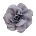 Macro shot of 7cm handmade purple bubble crepe fabric flower with intricate texture - Gray
