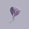 Handmade crochet light blue headscarf featuring pink fish patterns and tie strings - Blue Pink Fish Pattern