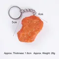 Realistic fried chicken nugget keychain with 5cm length and crisp texture detail - Red - Chicken Nugget (With Keychain)