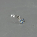 Titanium navelpiercing met blauwe opaalbloem en druppelvormige hanger van zirkoon - Dikte-Lengte: 1.2x8 / Bloem-Blauw Witte Zirconia