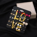 Set of 20 pairs of gold-plated earrings with pearls and butterfly studs on cards - Gold Version 10325