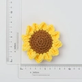 Handmade crochet sunflower keychain accessory with yellow petals and brown center, 8cm size - 5-Ring Sunflower Same Color Both Sides