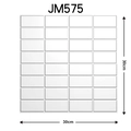 White 3D self-adhesive wallpaper tile JM575 with embossed 30x30cm rectangle pattern - 575-Pure White Matte Brick