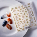 5D-geprägte weiße Jasmin-Nagelsticker mit zarter floraler Textur auf dem Display - Weiße Jasmin-Stil (FEB-349)