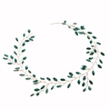 Detalle de diamantes de imitación marquesa en diadema de novia de hilo dorado - Verde