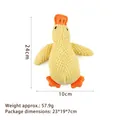 Squeaky plush yellow duck dog toy made of corduroy fabric, height 24cm and width 10cm - Yellow Sitting Duck