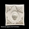 Stampo in silicone bianco con 5 motivi barocchi e fiocchi per decorazioni di torte - Rilievo floreale / Grigio