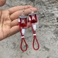 Orecchini a sacca di sangue Y2K Harajuku con design di sacca medica rossa tipo A - Ganci per Orecchi Tipo A