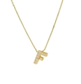Classic 18k gold plated necklace with a micro-paved zircon letter F pendant - Letter F