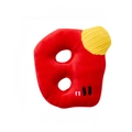 Squeaky dog toy with red short plush and yellow corduroy fabric for small pets - Letter B / Red
