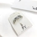 Pinza para el cabello minimalista en metal plateado con diseño fluido sobre una tarjeta - 6# Gancho de pelo plateado
