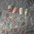 Adesivi per unghie 5D di Natale con Babbo Natale e renne per manicure festive fai-da-te - Tema Natalizio (CO-502)