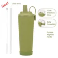 830ml avocado green insulated tumbler with 1.2cm large straw and magnetic handle - 830ml / Matcha Green (New)