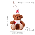Orsetto di peluche natalizio con cappello rosso e gilet festivo per albero di Natale - Caffè (Cappello e Gilet Rossi)