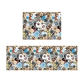 Cartoon crystal velvet kitchen mat featuring colorful abstract circles and floral patterns - Rainbow Shell