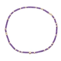 Bracciale minimalista con perline sfaccettate viola e distanziatori dorati su bianco - Viola/Perline Dorate