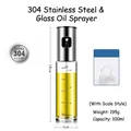 100ml stainless steel and glass oil sprayer bottle with scale and funnel - 304 Nozzle HD Scaled Glass Model