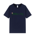 T-shirt bleu foncé pour la fête des mères avec imprimé floral vert et coupe décontractée - XS / Bleu Marine / Mother's Day
