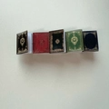 Detailed view of five colorful miniature book hair clips with gold foil stamping - 7# Green Coffee Book Clip