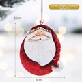 Red metal Santa Claus Christmas tree ornament with twine hanging loop, 10cm x 8cm size - Santa No. 1